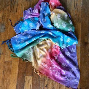 Pashmina 100% cashmere colorful elephant scarf